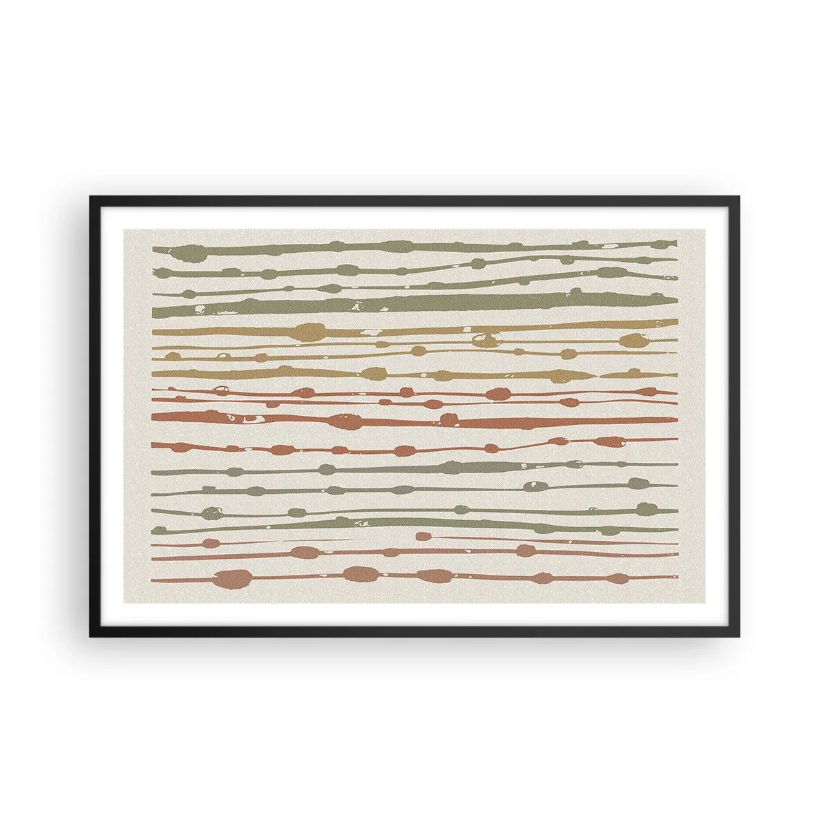 Poster in einem schwarzem Rahmen - Musikalische Notation von Farben - 91x61 cm