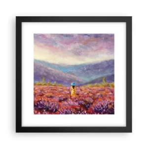 Poster in einem schwarzem Rahmen - In einer Lavendelwelt - 30x30 cm