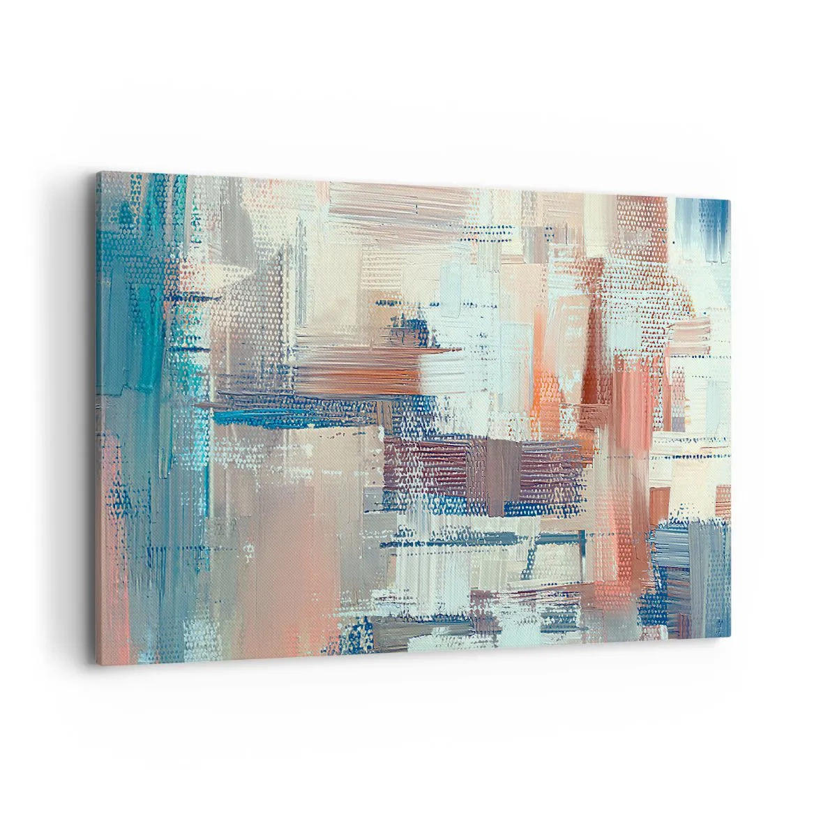 Bild auf Leinwand - Leinwandbild - Abstrakte Komposition in Blau- und Beigetönen - 120x80cm - Zum Licht kommen - Moderne Wanddekoration für Wohnzimmer und Schlafzimmer ARTTOR