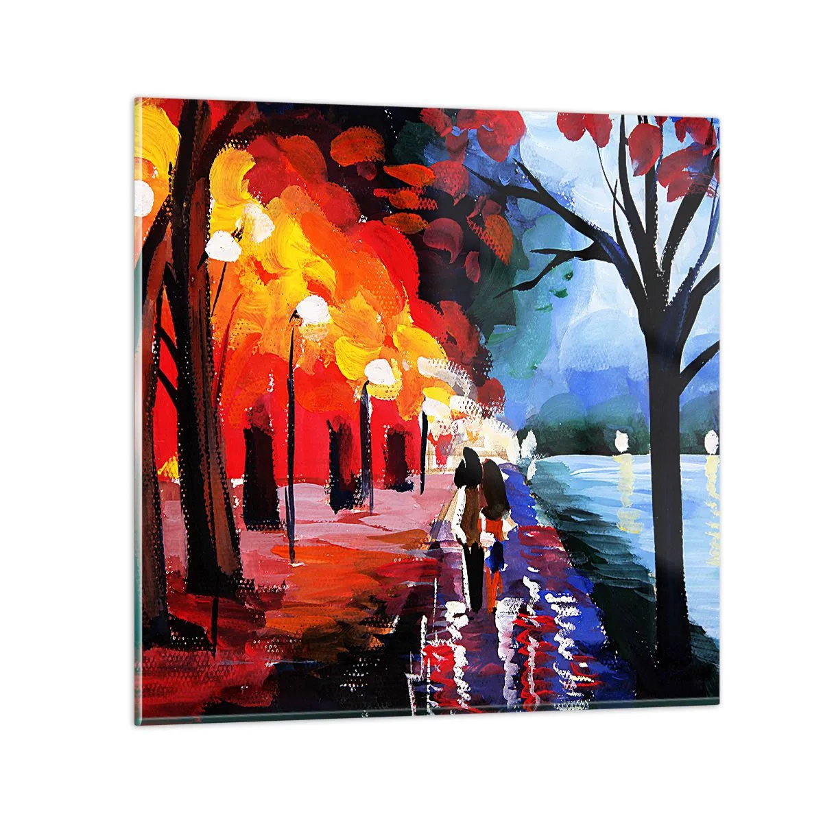 Glasbild - Bild auf glas - Strahlender Herbst im Park - 40x40 cm