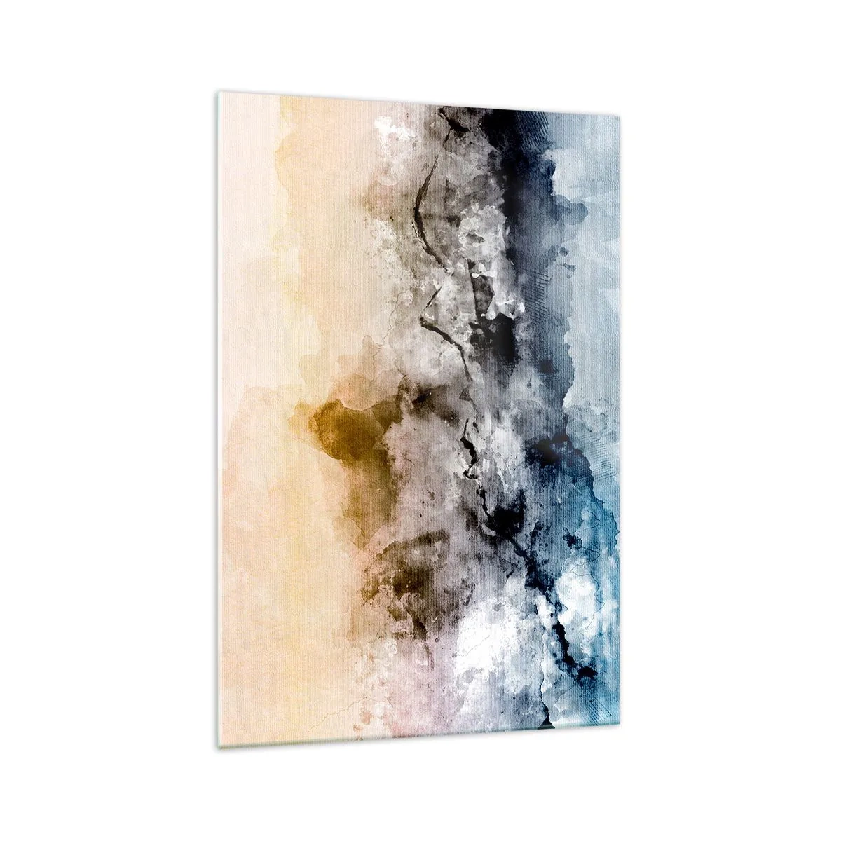 Glasbild - Bild auf glas - Abstrakte Landschaft mit Nebel und dezenten Farben - 70x100cm - In einer Nebelwolke ertrunken - Moderne Wanddekoration für Wohnzimmer und Schlafzimmer ARTTOR
