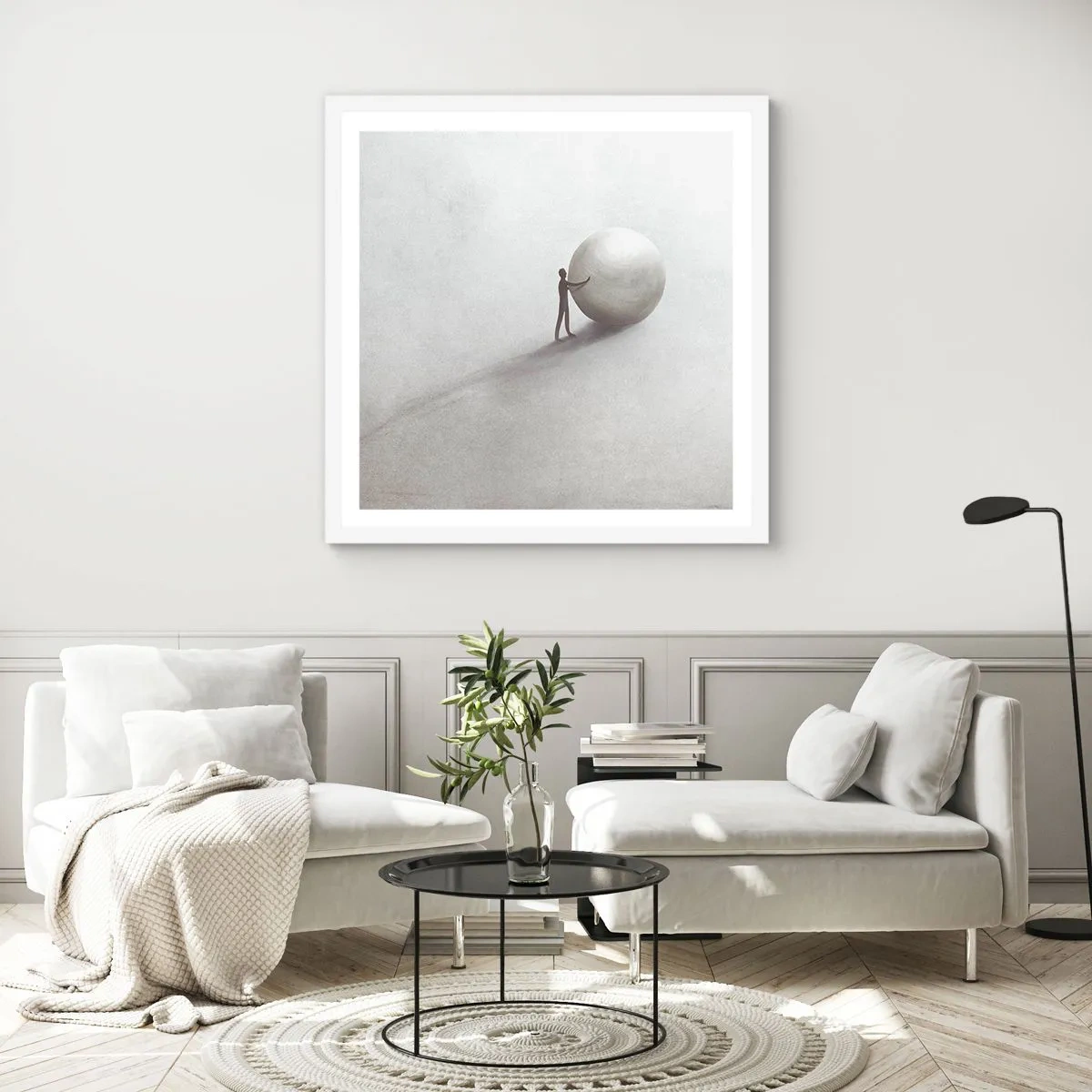 Poster in einem weißen Rahmen - Das Spiel des Lebens - 50x50 cm