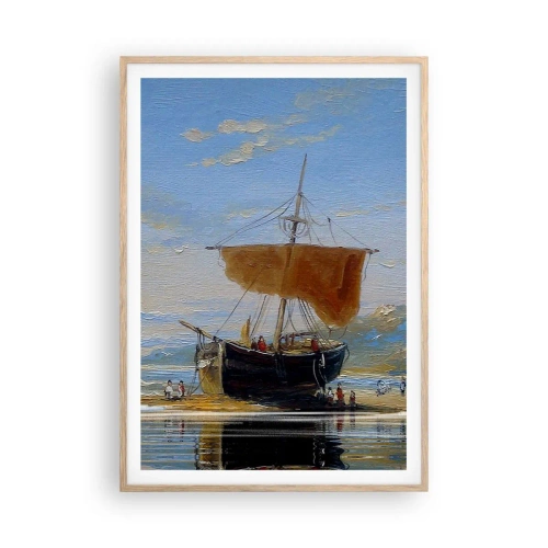 Poster in einem Rahmen aus heller Eiche - Wasser, Land, Luft - 70x100 cm