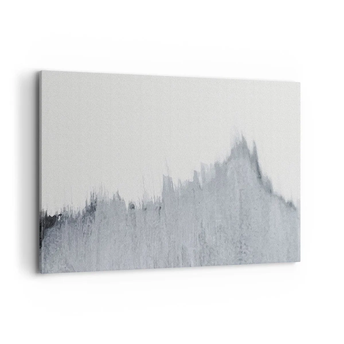 Bild auf Leinwand - Leinwandbild - Abstrakte graue Komposition im minimalistischen Stil - 120x80cm - Mysteriöse Aufzeichnung - Moderne Wanddekoration für Wohnzimmer und Schlafzimmer ARTTOR