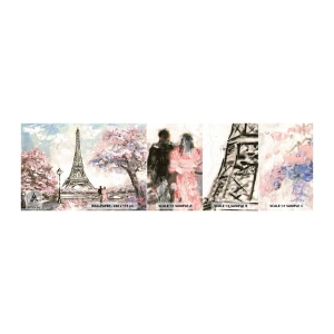 Fototapeten Muster Selbstklebend Deluxe Sticker - Aprilspaziergang durch Paris - Stadt, Eiffelturm, Parkgasse - 100x30 cm