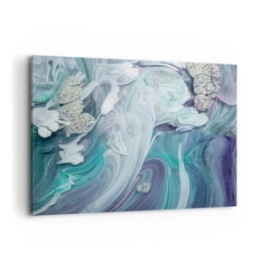 Bild auf Leinwand - Leinwandbild - Abstrakte Wirbel in Blau- und Weißtönen - 100x70cm - Strömungen von Himmelblau - Moderne Wanddekoration für Wohnzimmer und Schlafzimmer ARTTOR