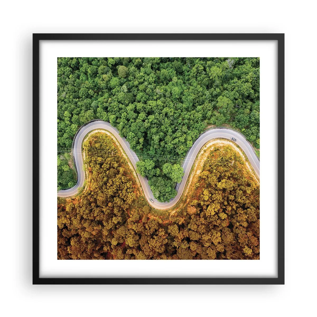 Poster in einem schwarzem Rahmen - Grenzen und Durchbrüche - 50x50 cm