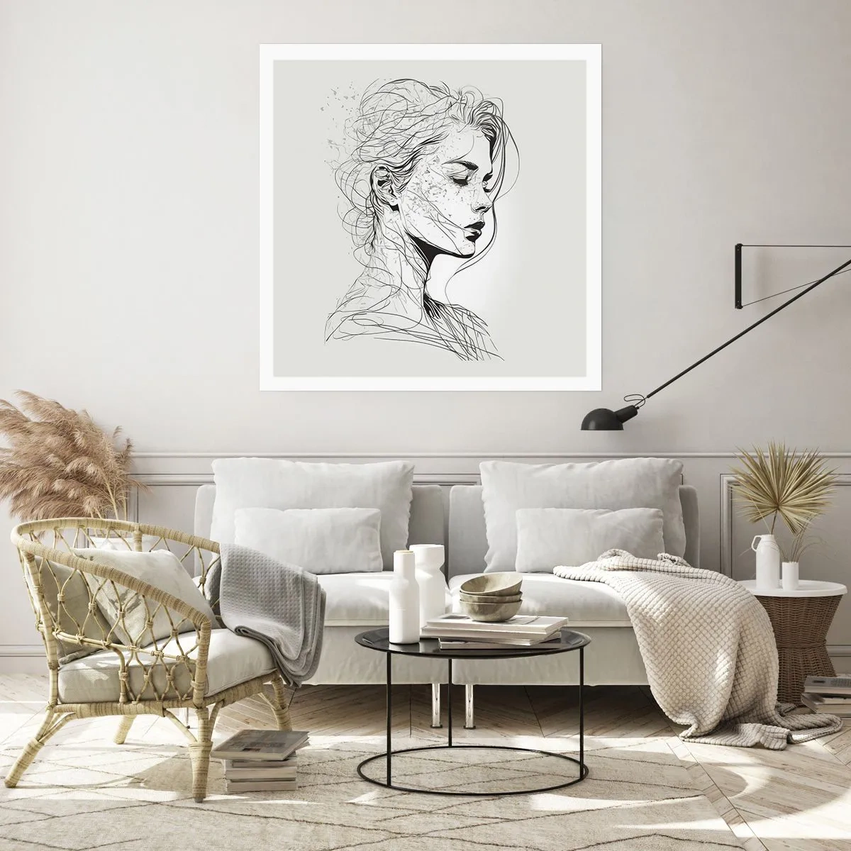 Poster - Porträt im Gedanken - 60x60 cm