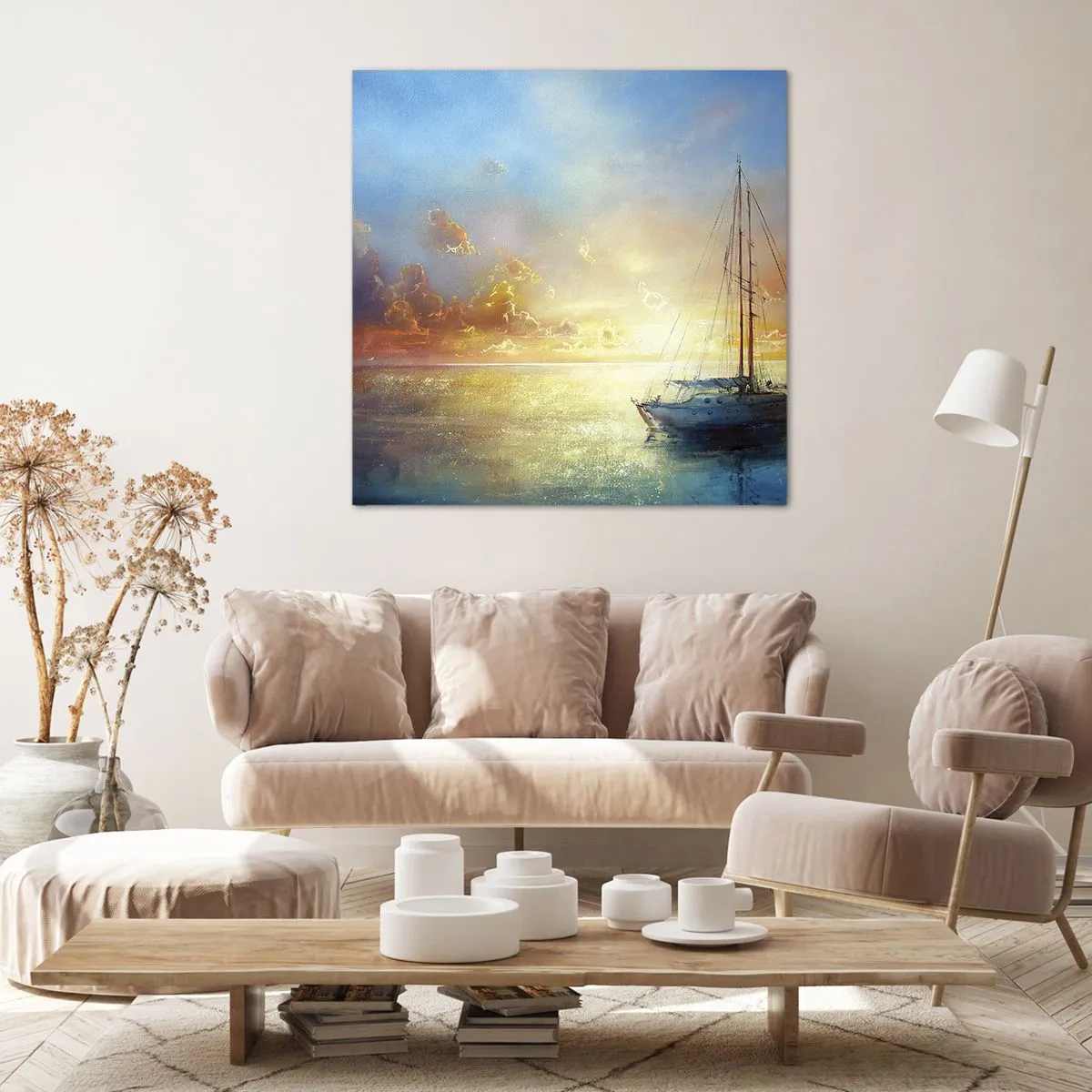 Bild auf Leinwand - Leinwandbild - In einer goldenen Bucht - 30x30 cm