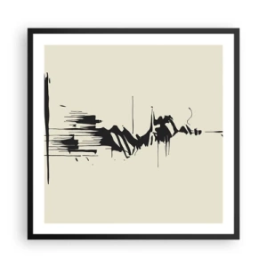 Poster in einem schwarzem Rahmen - Hastige Abstraktion - 60x60 cm