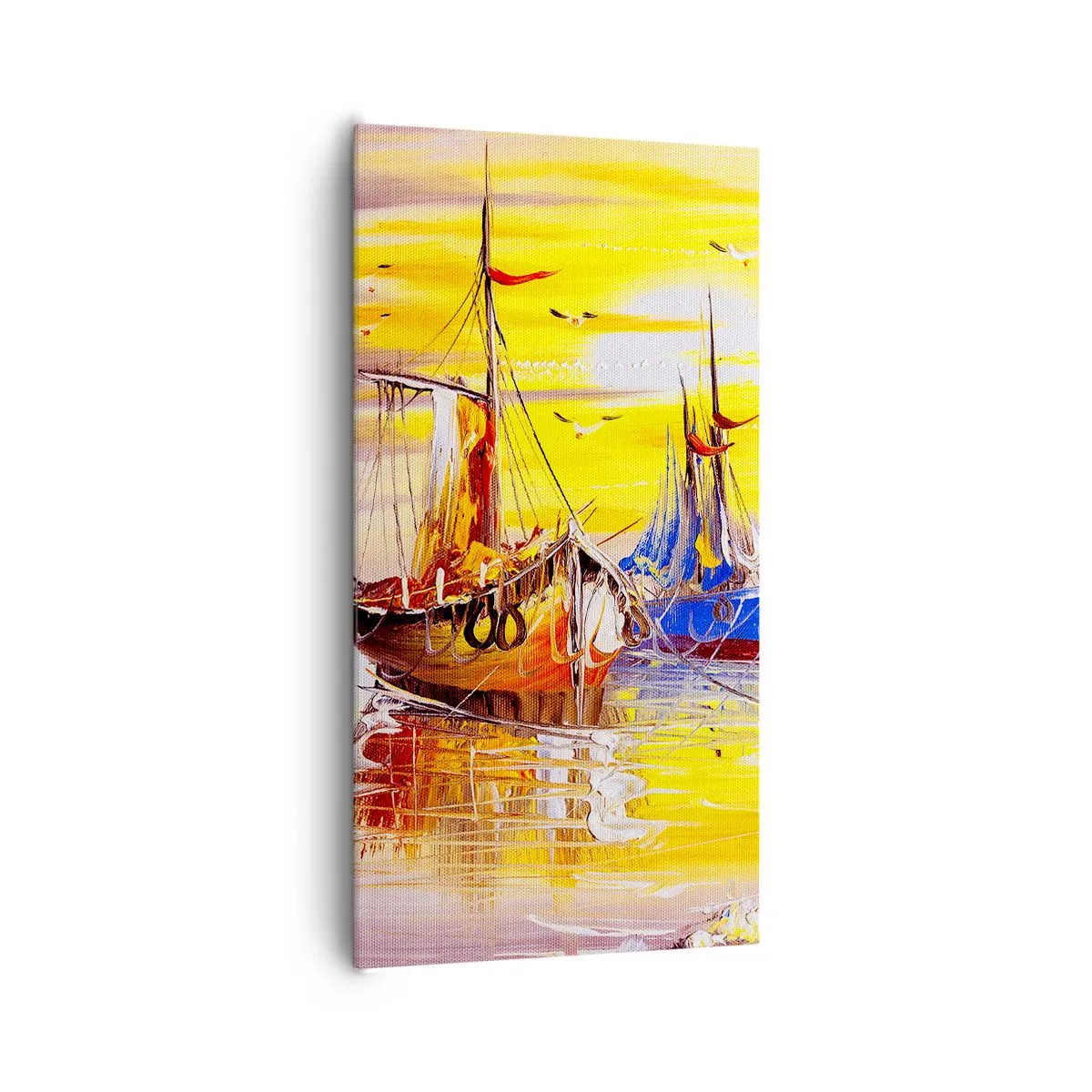 Bild auf Leinwand - Leinwandbild - Eine wohlverdiente Pause im Hafen - 65x120 cm