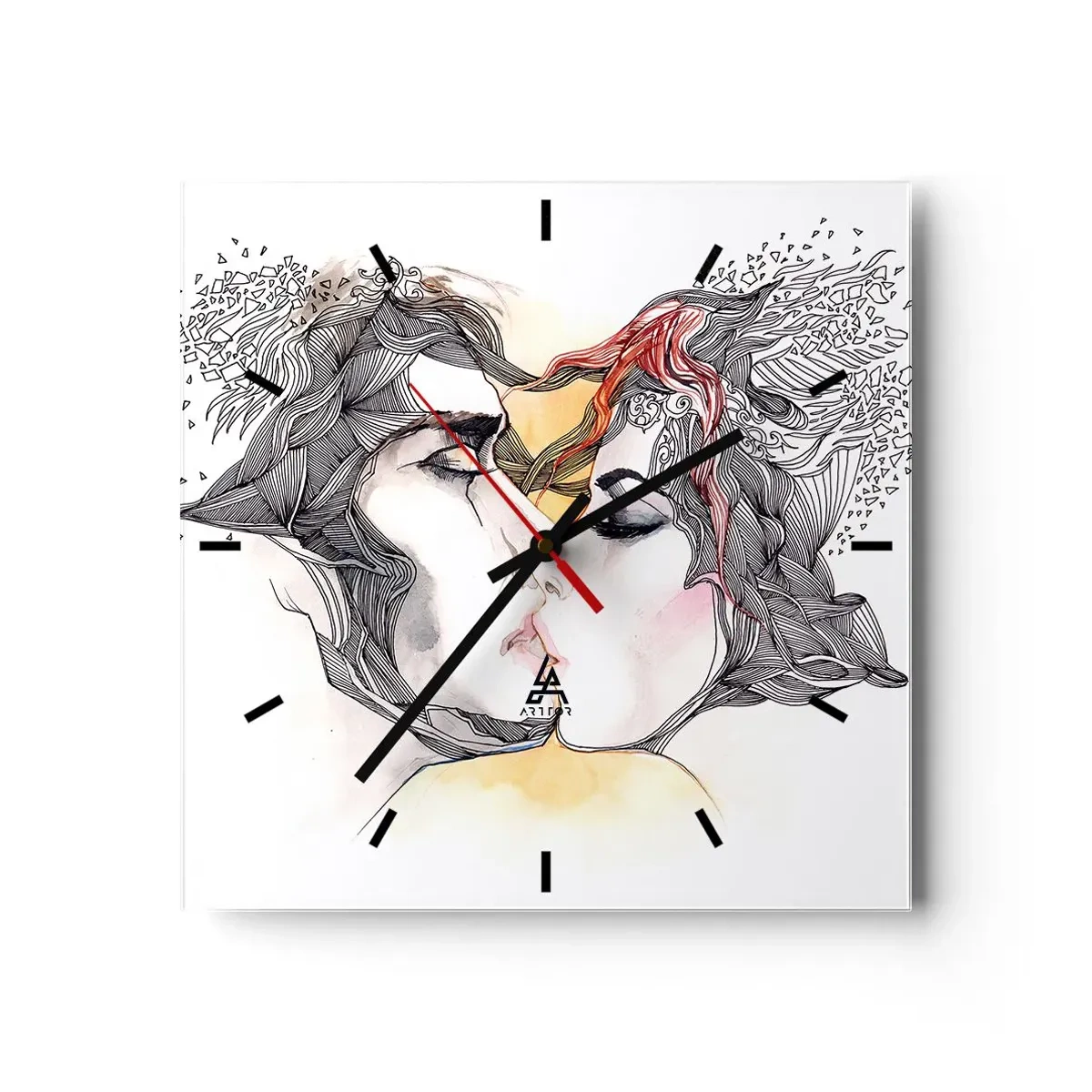Wanduhr - Glasuhr - Die Welt existiert nicht - 40x40 cm