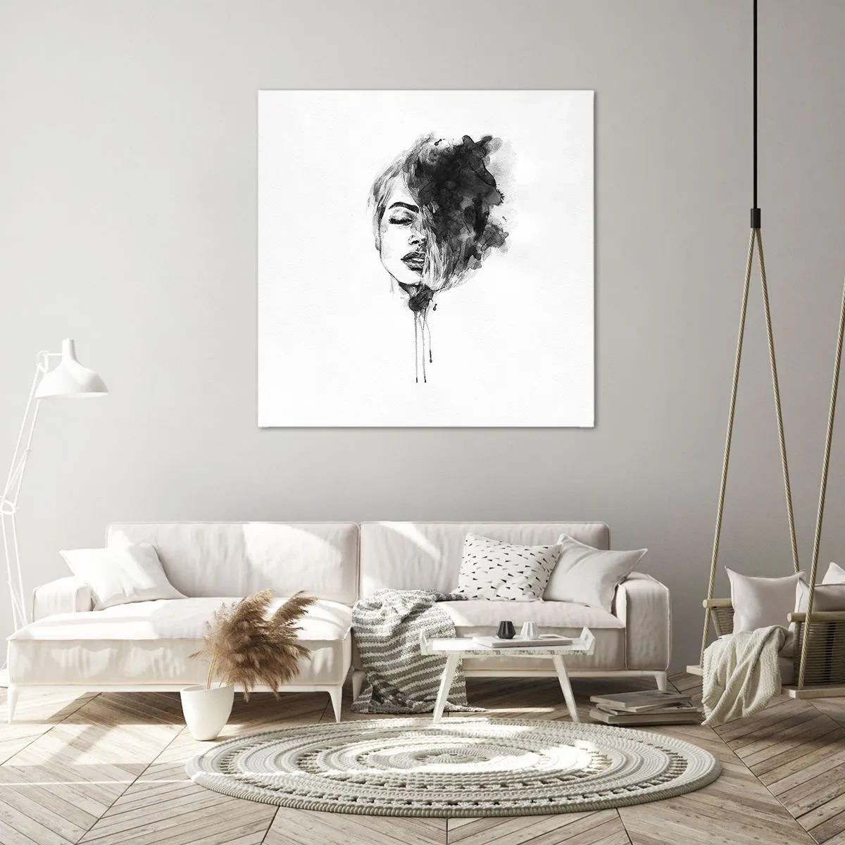 Bild auf Leinwand - Leinwandbild - Wovon träumt das Mädchen - 60x60 cm