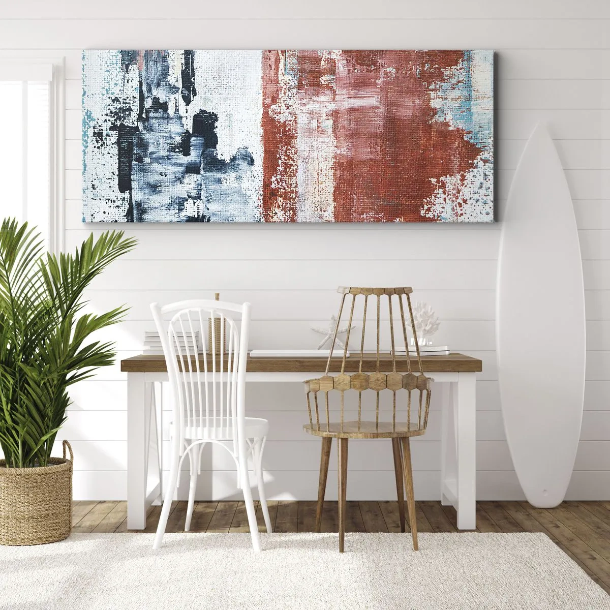 Bild auf Leinwand - Leinwandbild - Fünfzig-Fünfzig abstrakt - 100x40 cm