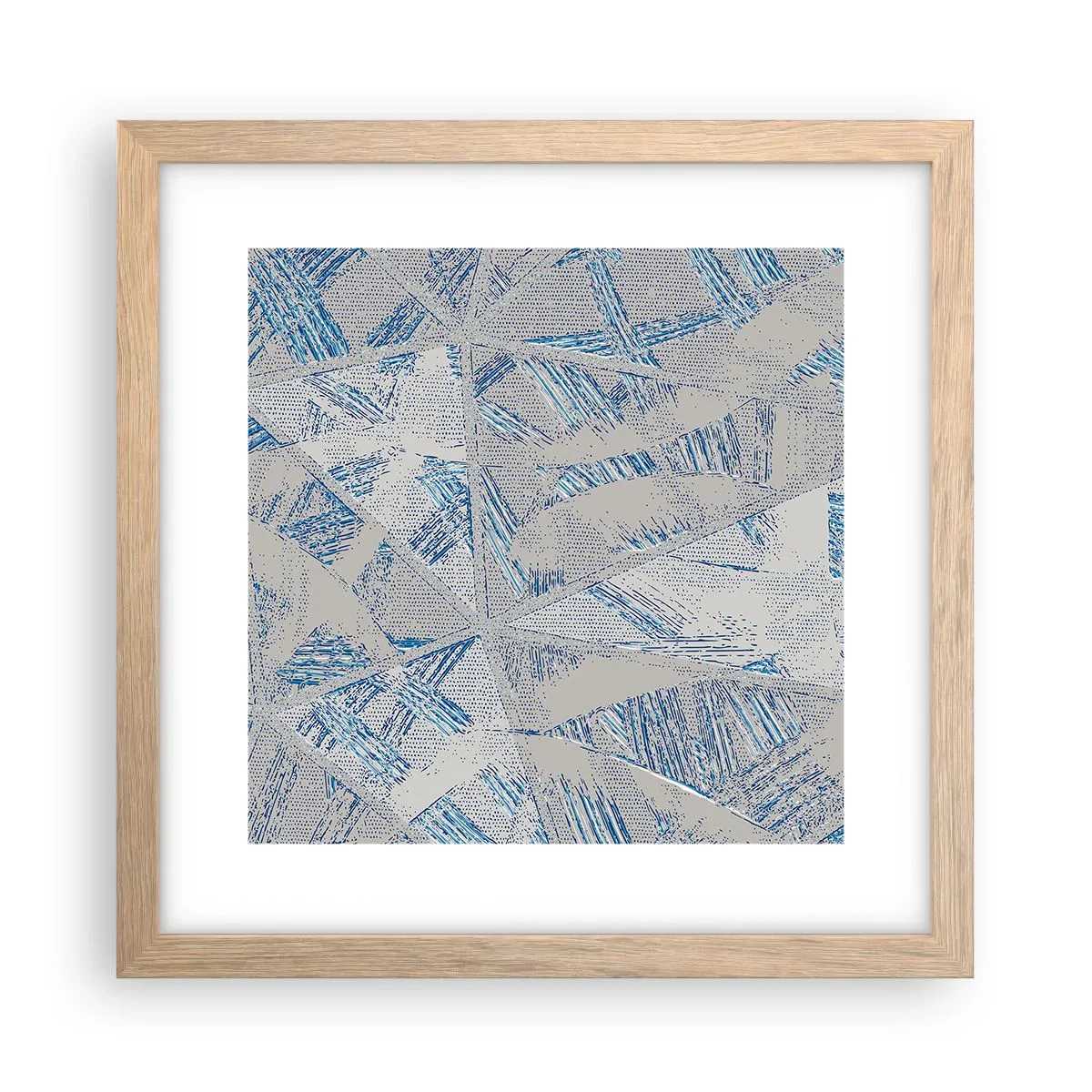 Poster in einem Rahmen aus heller Eiche - In einem blaugrauen Labyrinth - 30x30 cm