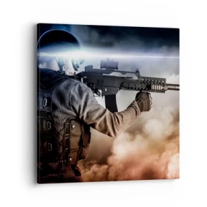 Bild auf Leinwand - Leinwandbild - Nur ein Held - 40x40 cm