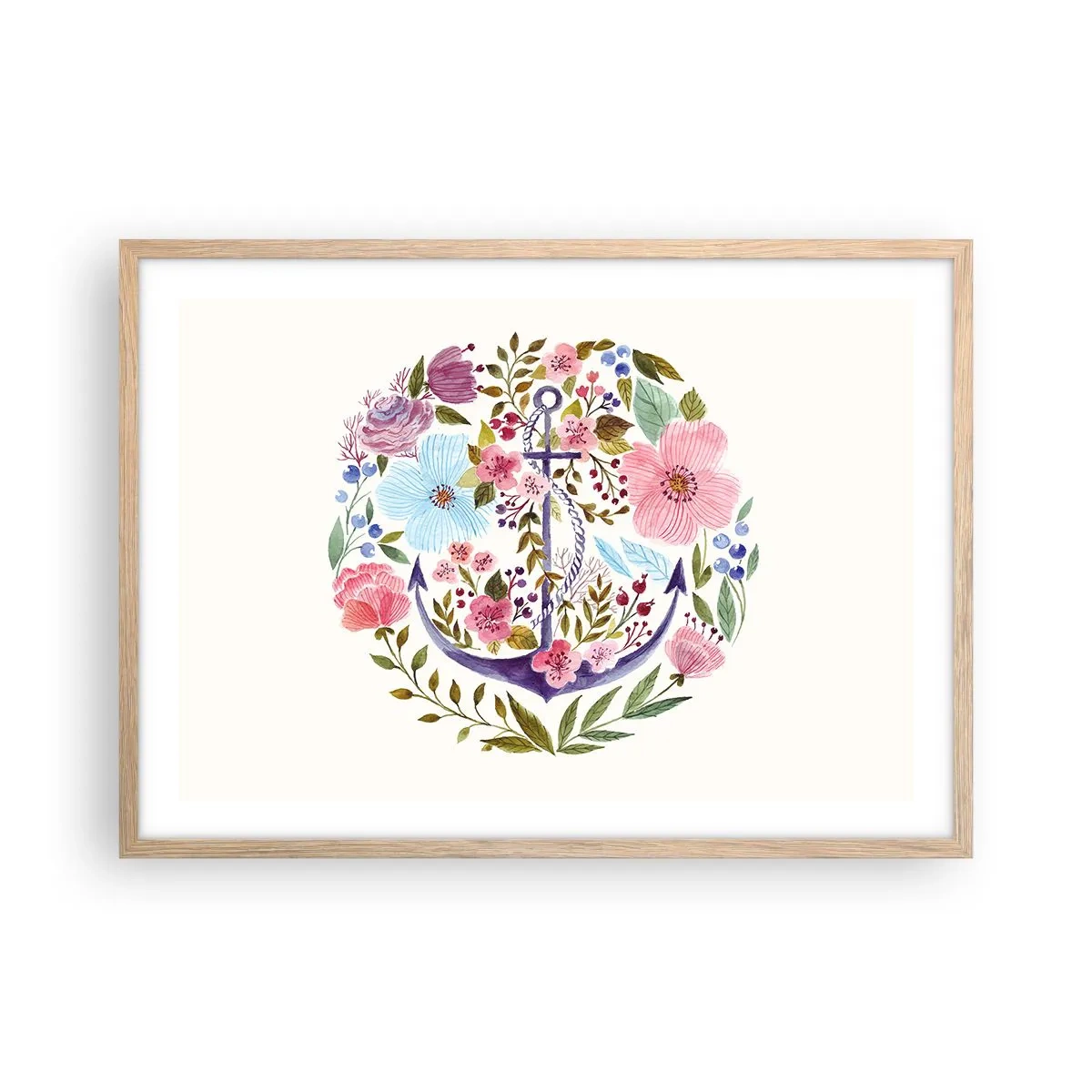 Poster in einem Rahmen aus heller Eiche - Guter Traum eines Seemanns - 70x50 cm