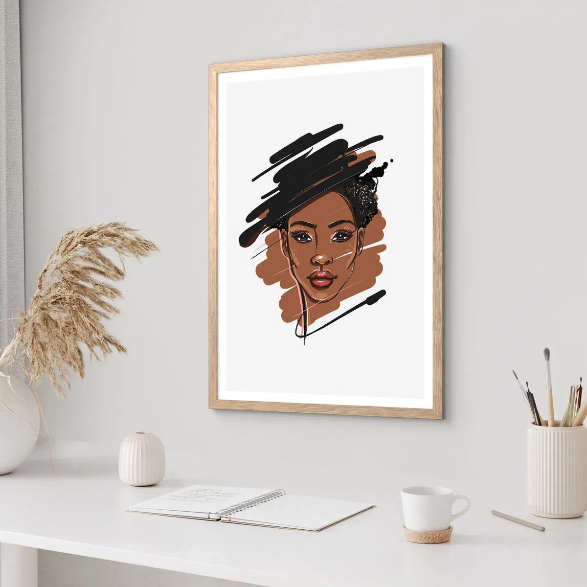 Poster in einem Rahmen aus heller Eiche - Süß wie Schokolade - 61x91 cm