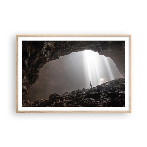 Poster in einem Rahmen aus heller Eiche - Die leuchtende Grotte - 91x61 cm