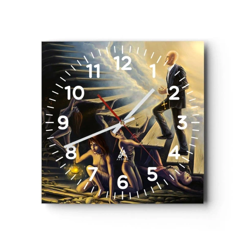 Wanduhr - Glasuhr - Danteske Reise zum Licht - 30x30 cm