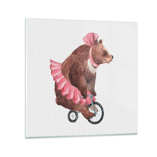 Glasbild - Bild auf glas - Was für ein Affentheater! - 70x70 cm