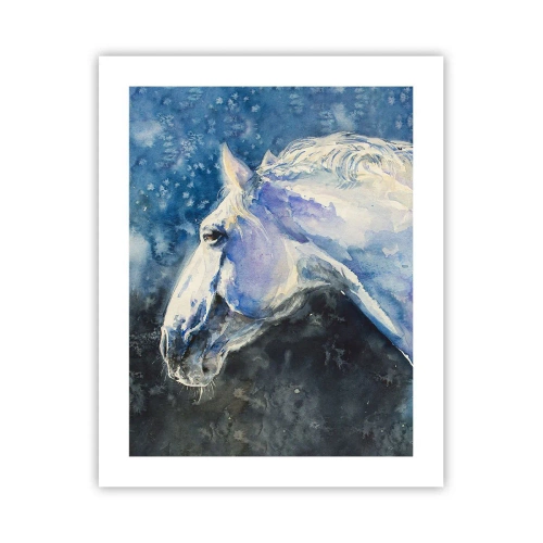 Poster - Porträt in blauem Glanz - 40x50 cm