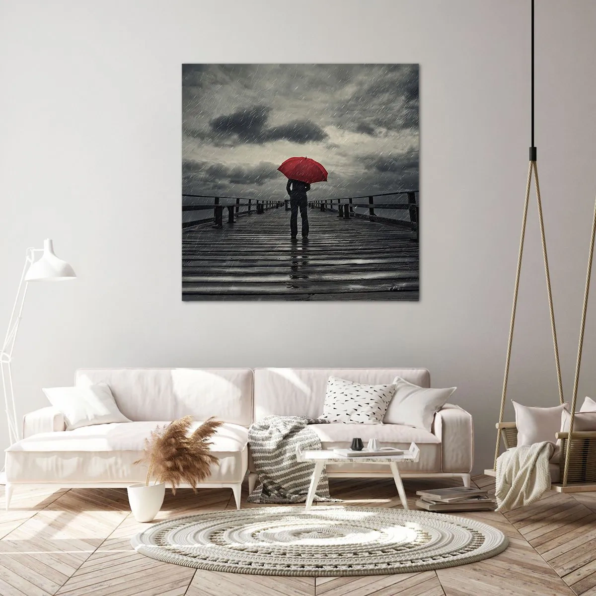 Bild auf Leinwand - Leinwandbild - Es ist egal, dass es regnet - 40x40 cm