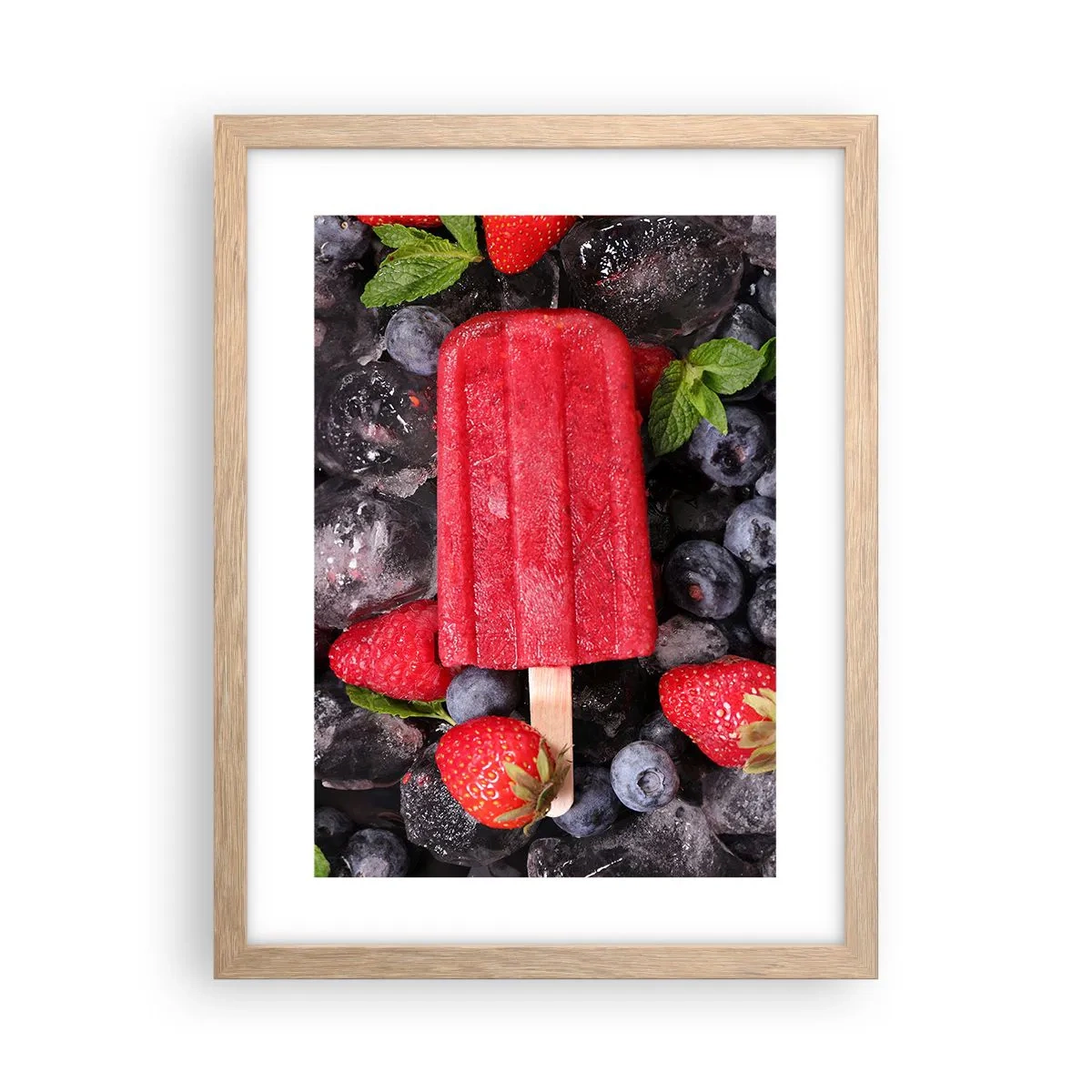 Poster in einem Rahmen aus heller Eiche - So schmeckt der heiße Sommer - 30x40 cm