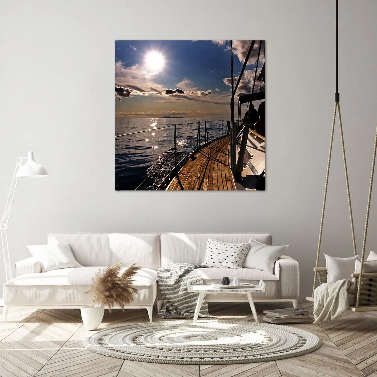 Bild auf Leinwand - Leinwandbild - Der Sonne entgegen segeln - 40x40 cm