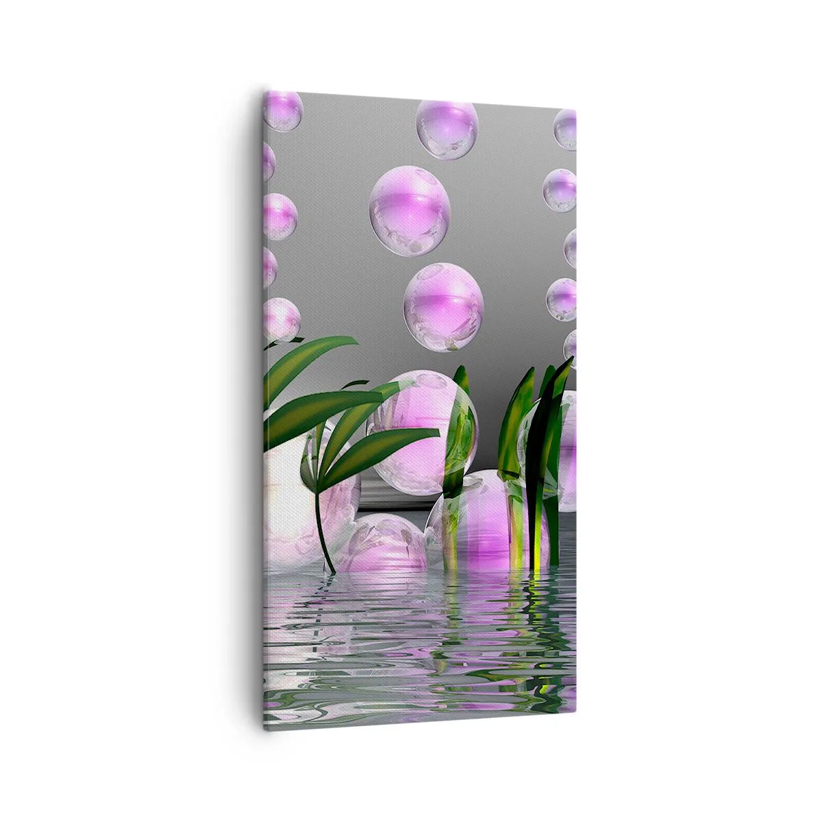 Bild auf Leinwand - Leinwandbild - Eine reflektierende Komposition aus Leichtigkeit und Leben - 55x100 cm