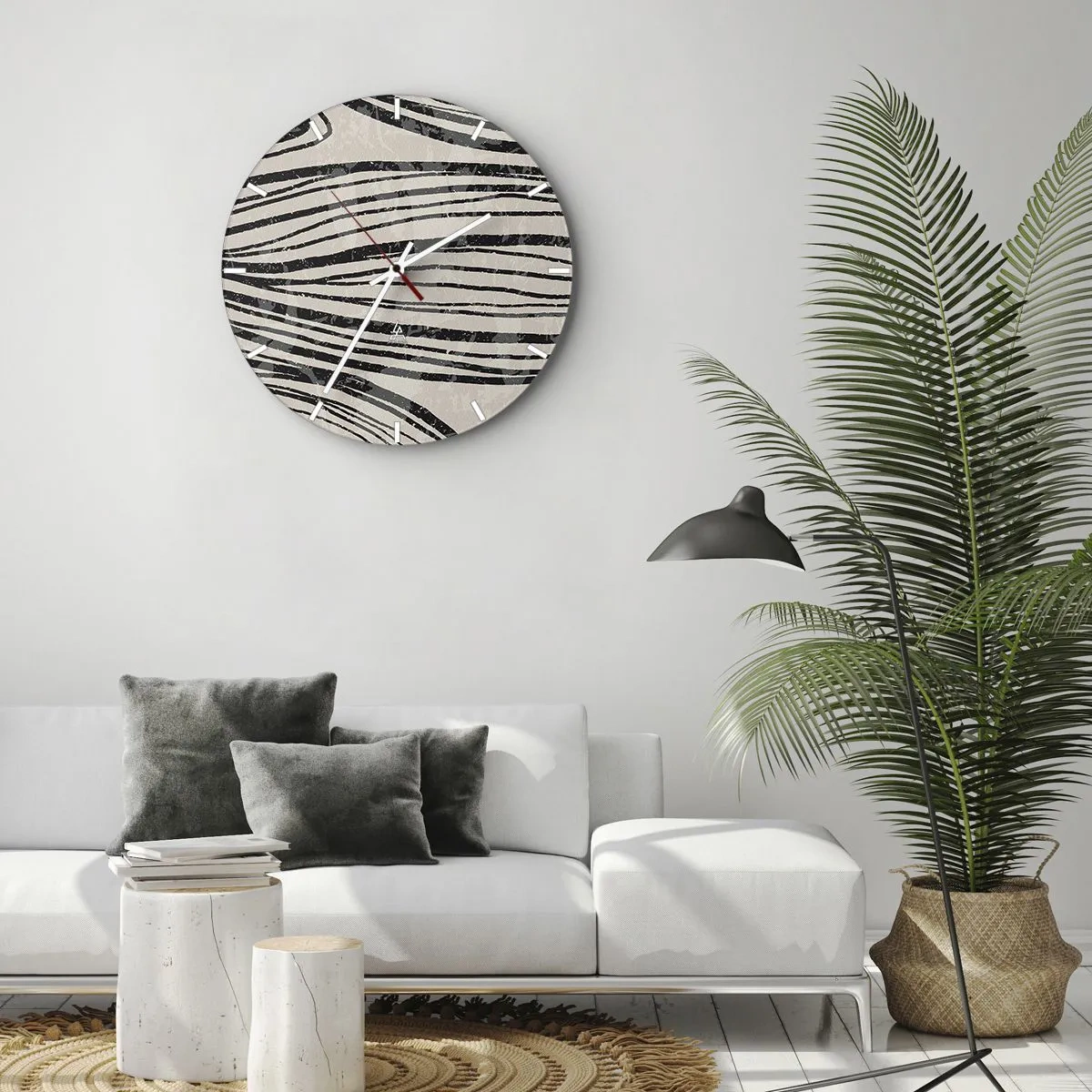 Wanduhr - Glasuhr - Linienpool - 40x40 cm