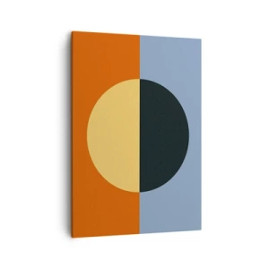 Bild auf Leinwand - Leinwandbild - Geometrische Abstraktion mit kontrastierenden Farben - 50x70cm - Eine Komposition aus Wärme und Kühle - Moderne Wanddekoration für Wohnzimmer und Schlafzimmer ARTTOR