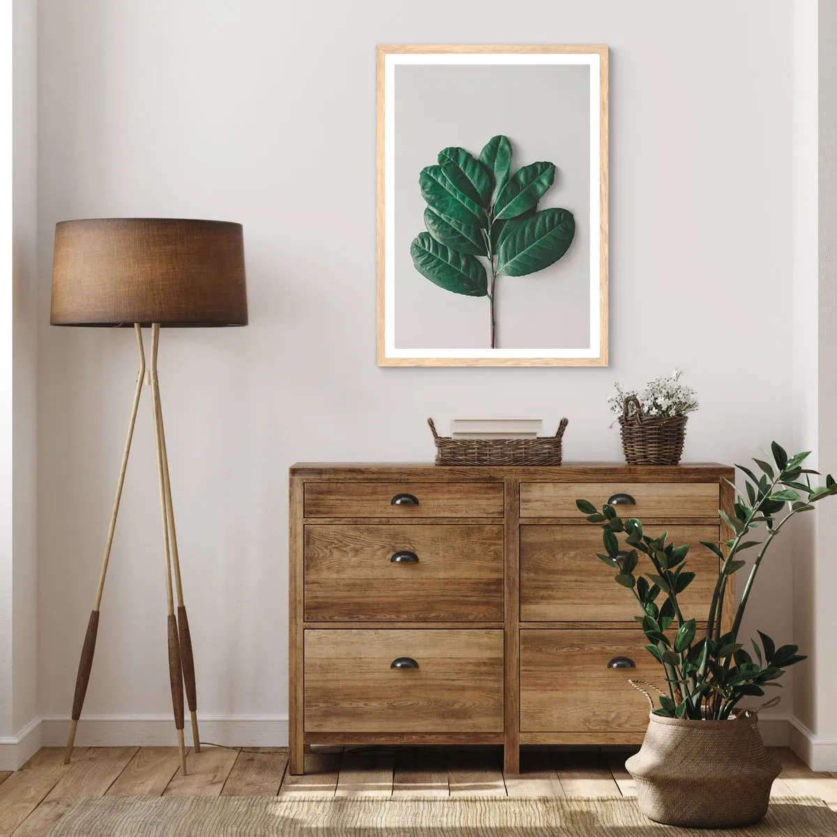 Poster in einem Rahmen aus heller Eiche - Eine Zeichnung purer Natur - 70x100 cm