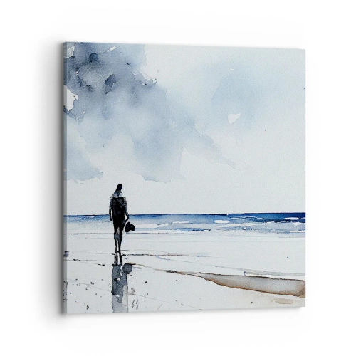 Bild auf Leinwand - Leinwandbild - Gespräch mit dem Meer - 70x70 cm