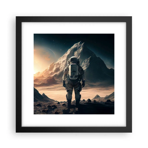 Poster in einem schwarzem Rahmen - Neue Herausforderung - 30x30 cm