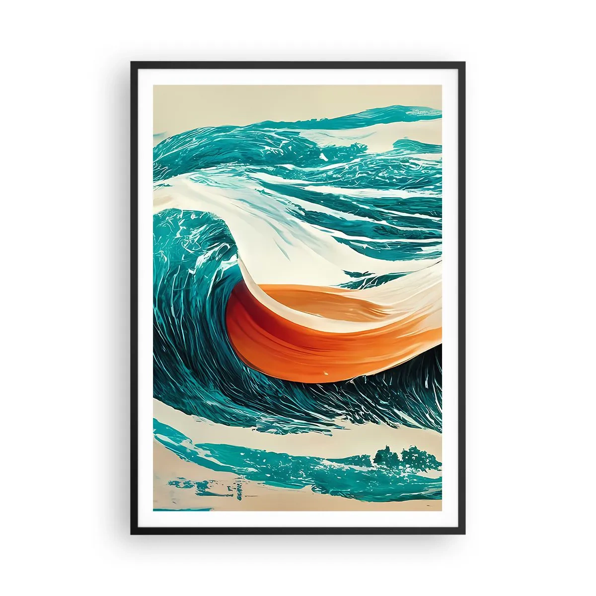 Poster in einem schwarzem Rahmen - Traum eines Surfers - 70x100 cm