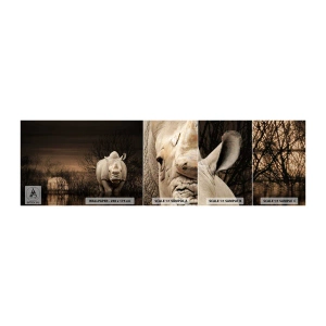 Fototapeten Muster Selbstklebend Deluxe Sticker - Weiß gegen die Natur - Nashorn, Tiere, Afrika - 100x30 cm