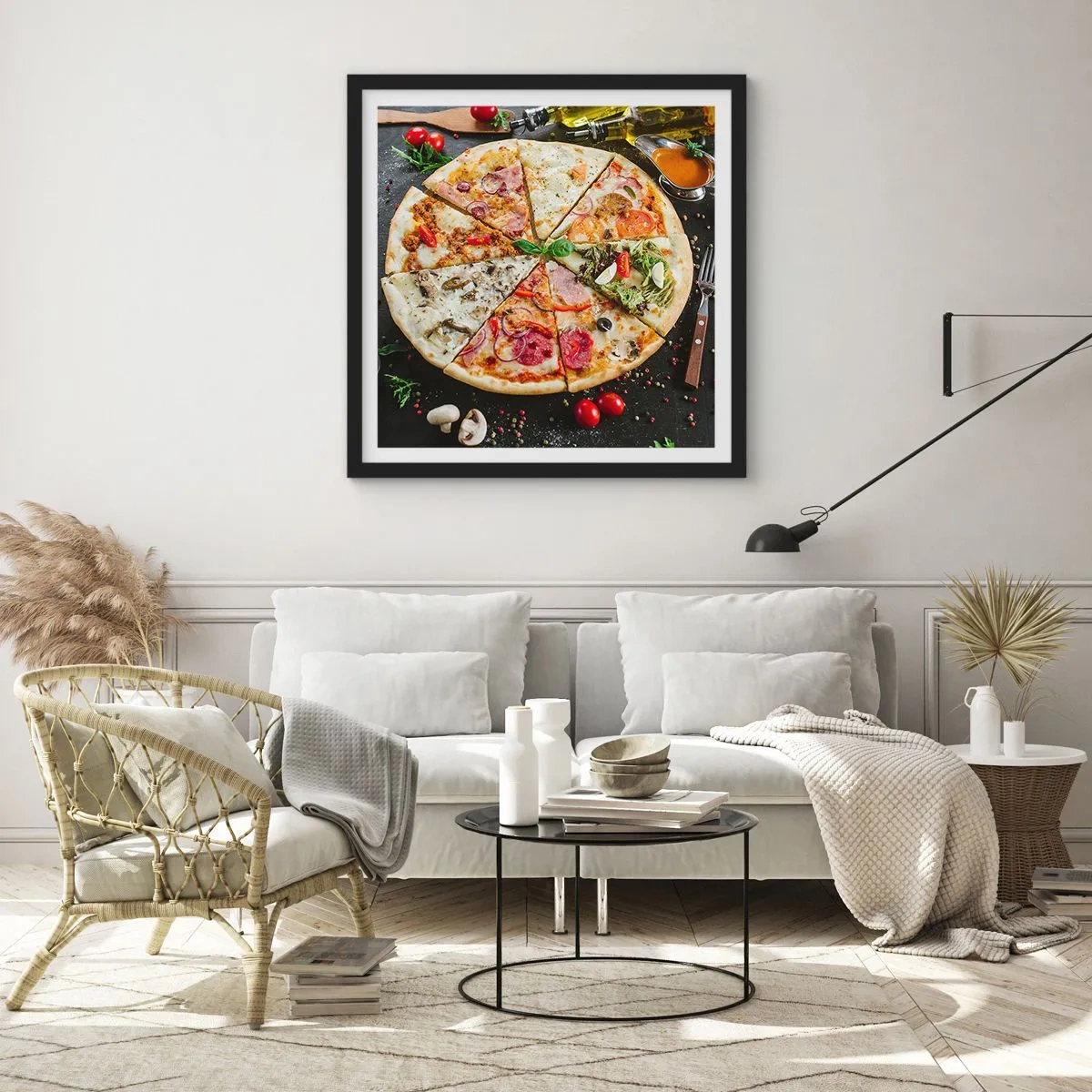 Poster in einem schwarzem Rahmen - Eine Reihe von Geschmacksrichtungen - 60x60 cm