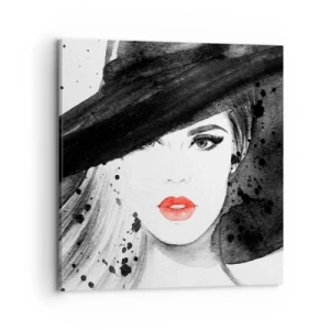 Bild auf Leinwand - Leinwandbild - Frau in schwarz - 70x70 cm