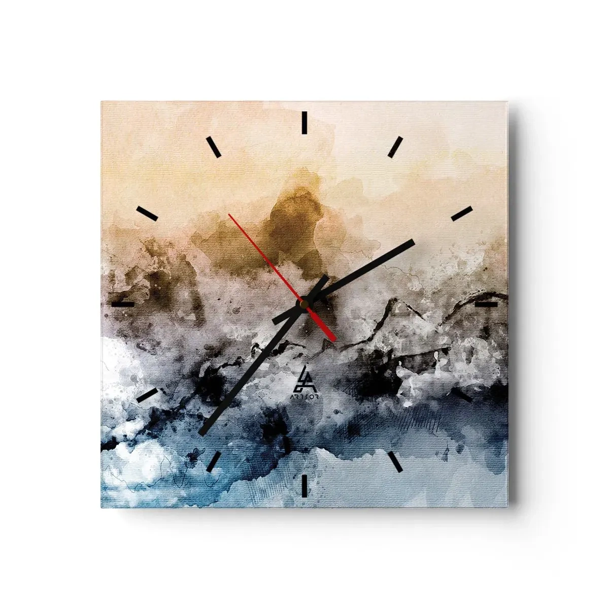 Wanduhr - Glasuhr - In einer Nebelwolke ertrunken - 40x40 cm