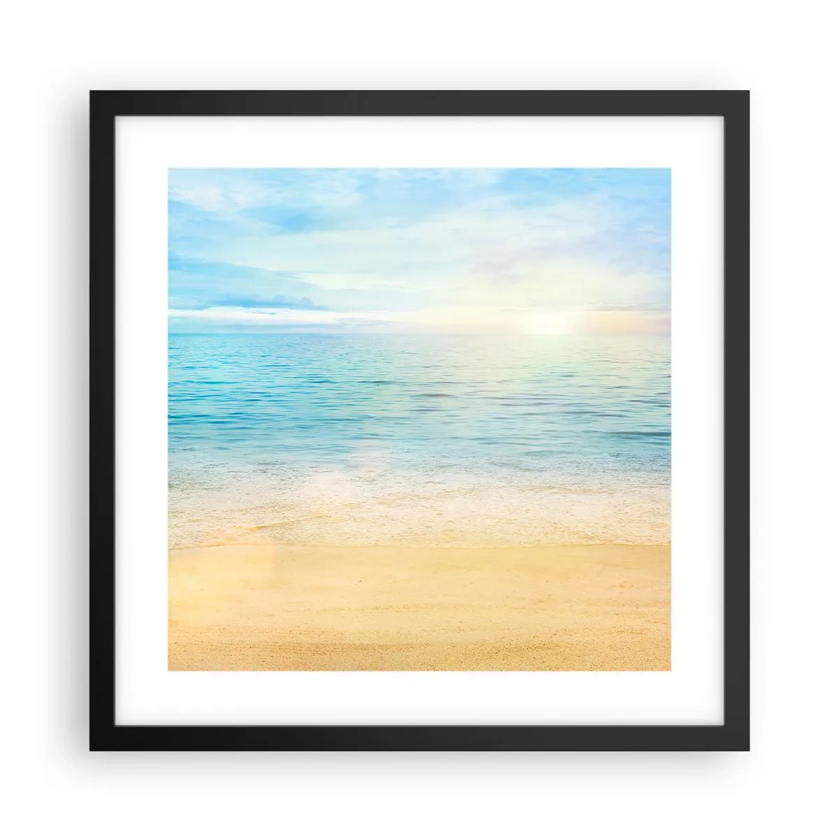 Poster in einem schwarzem Rahmen - Großes Blau - 40x40 cm