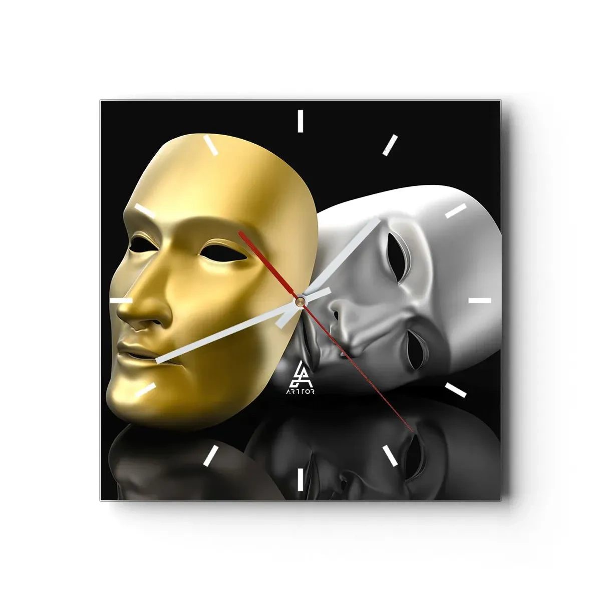 Wanduhr - Glasuhr - Das Leben ist wie ein Theater - 40x40 cm