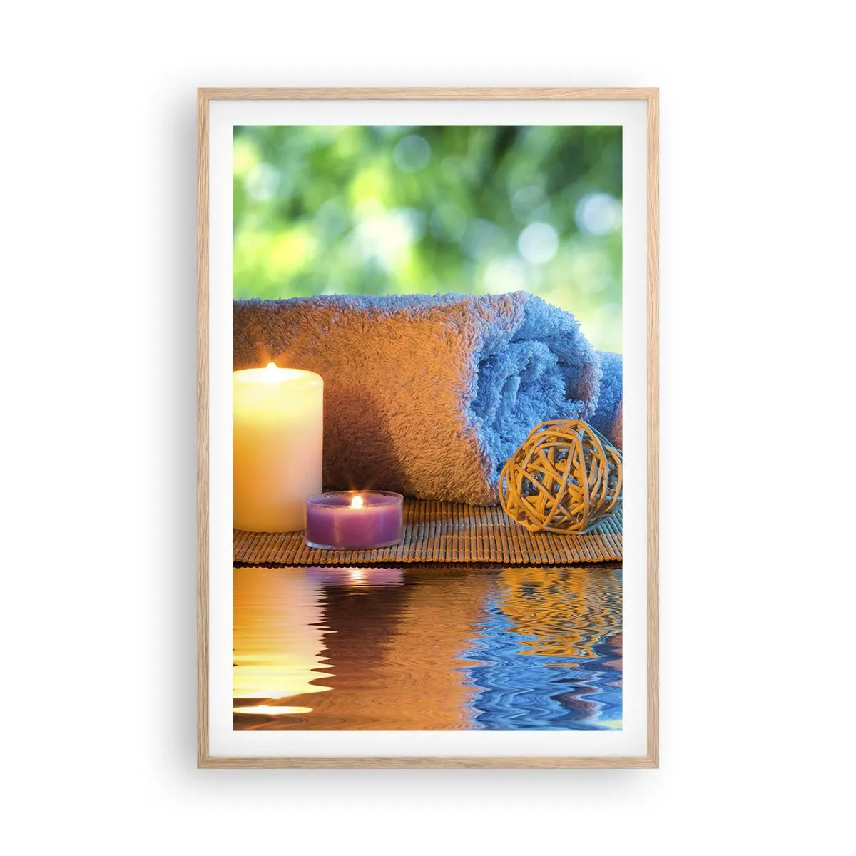 Poster in einem Rahmen aus heller Eiche - Zeit für den Körper - 61x91 cm