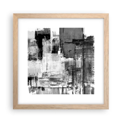 Poster in einem Rahmen aus heller Eiche - Wunderschönes Grau - 30x30 cm