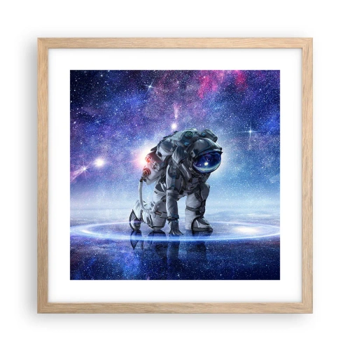 Poster in einem Rahmen aus heller Eiche - Der Sternenhimmel über mir - 40x40 cm