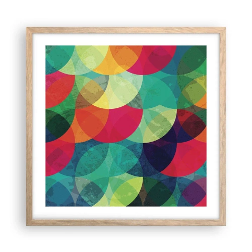 Poster in einem Rahmen aus heller Eiche - Aufstieg zum Regenbogen - 50x50 cm