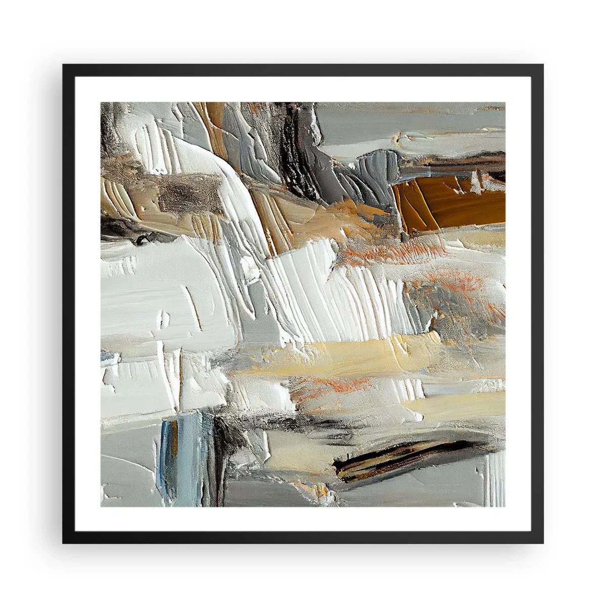 Poster in einem schwarzem Rahmen - Bunte Schichten - 60x60 cm