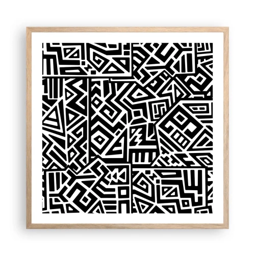 Poster in einem Rahmen aus heller Eiche - Präkolumbianische Komposition - 60x60 cm