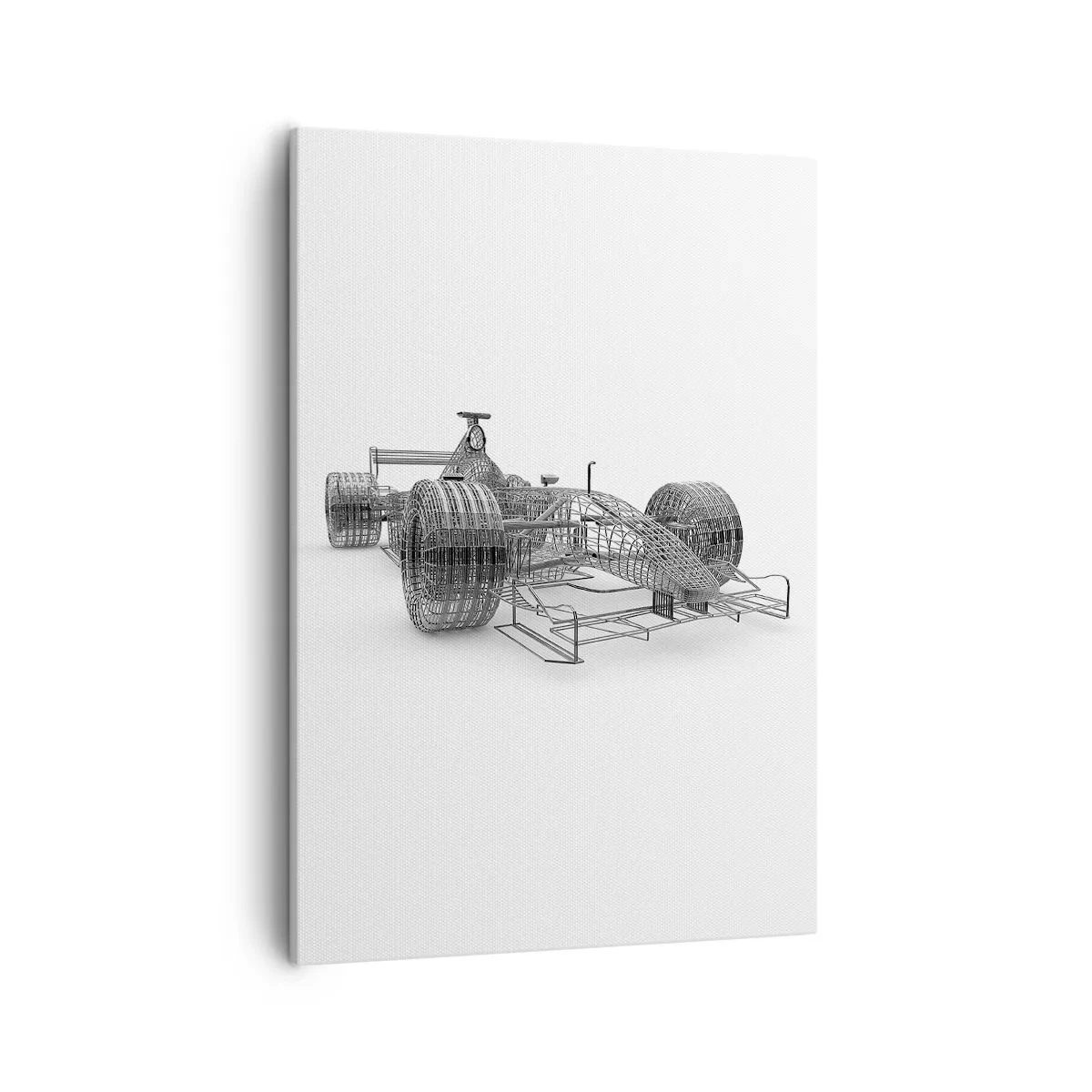 Bild auf Leinwand - Leinwandbild - Eine Designskizze eines Rennwagens auf hellem Hintergrund - 50x70cm - Perfektes Design – die Idee von Schwung - Moderne Wanddekoration für Wohnzimmer und Schlafzimmer ARTTOR
