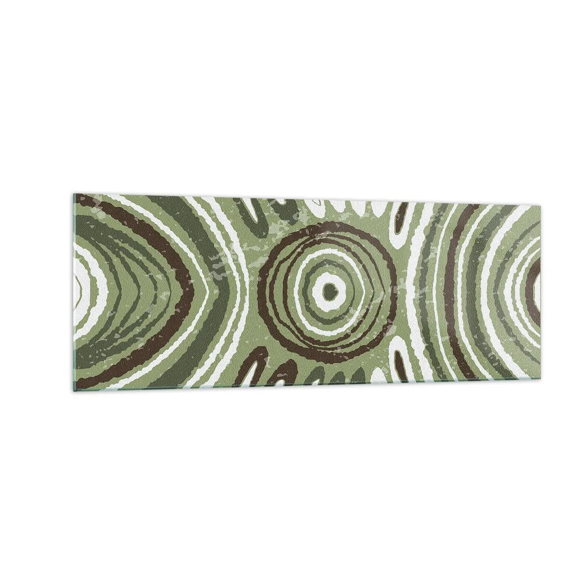 Glasbild - Bild auf glas - Abstrakte Muster in Grün- und Brauntönen - 140x50cm - Explosion von Emotionen - Moderne Wanddekoration für Wohnzimmer und Schlafzimmer ARTTOR